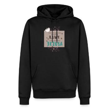 Juste un petit café et beaucoup de Jésus - Sweat à capuche Premium bio Homme - noir - Devant - Nico (187cm)