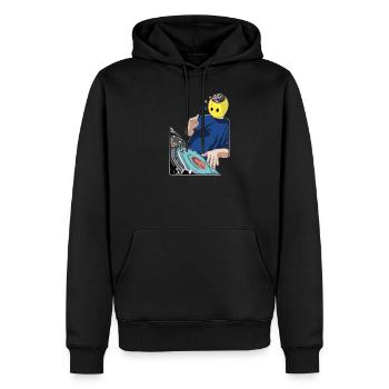 Smarties Dj - Sweat à capuche Premium bio Homme - noir - Devant - Nico (187cm)