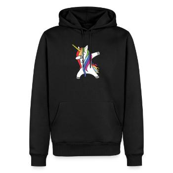 Licorne DAB Dance - Sweat à capuche Premium bio Homme - noir - Devant - Nico (187cm)