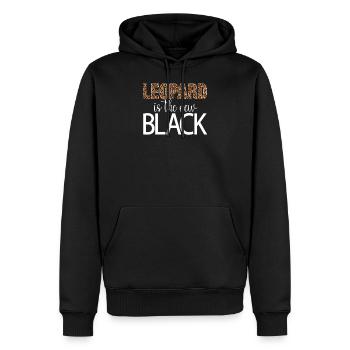 Leopard ist das neue Schwarz - Männer Premium Bio Hoodie - Schwarz - Vorne - Nico (187cm)