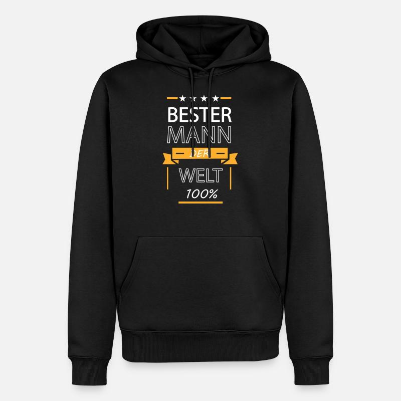 Bester Mann der Welt - Männer Premium Bio Hoodie - Schwarz