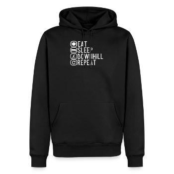Sleep Eat Downhill Répétition - Sweat à capuche Premium bio Homme - noir - Devant - Nico (187cm)