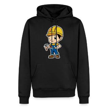 Bauarbeiter - Männer Premium Bio Hoodie - Schwarz - Vorne - Nico (187cm)