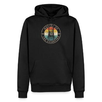 Camping disant garçon scout feu de camp - Sweat à capuche Premium bio Homme - noir - Devant - Nico (187cm)