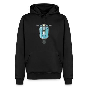 Scooter Motorroller Roller - Männer Premium Bio Hoodie - Schwarz - Vorne - Nico (187cm)