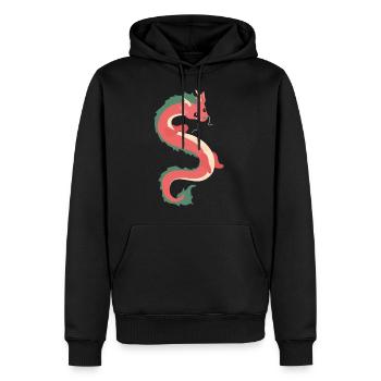 chinesischer Drache - Männer Premium Bio Hoodie - Schwarz - Vorne - Nico (187cm)