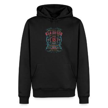 18. Geburtstag Geschenk 18 Jahre alt - Männer Premium Bio Hoodie - Schwarz - Vorne - Nico (187cm)