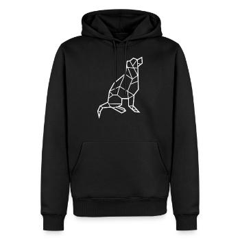 Chien de la géométrie animal - Sweat à capuche Premium bio Homme - noir - Devant - Nico (187cm)