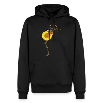 Sunflower You Are My Sunshine Butterflies - Men’s Premium Organic Hoodie - black - Front - Nico (187cm)