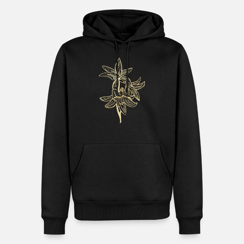 Fleur or - Sweat à capuche Premium bio Homme - noir