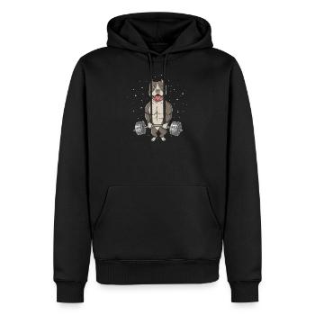 Fond transparent de l'intimidateur américain - Sweat à capuche Premium bio Homme - noir - Devant - Nico (187cm)