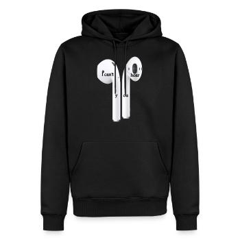 airpods - Sweat à capuche Premium bio Homme - noir - Devant - Nico (187cm)