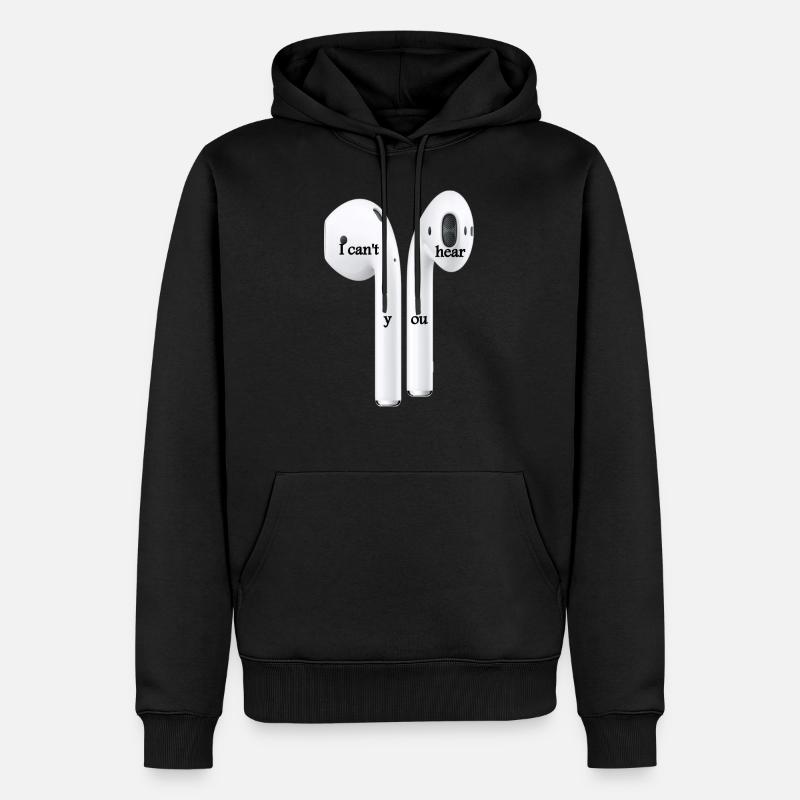 airpods - Sweat à capuche Premium bio Homme - noir