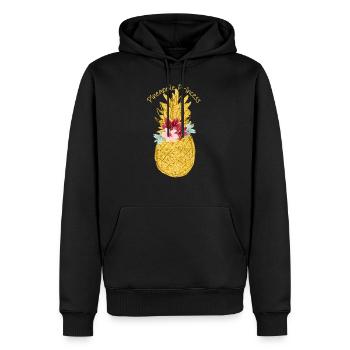 ananas princesse fleur d’ananas - Sweat à capuche Premium bio Homme - noir - Devant - Nico (187cm)