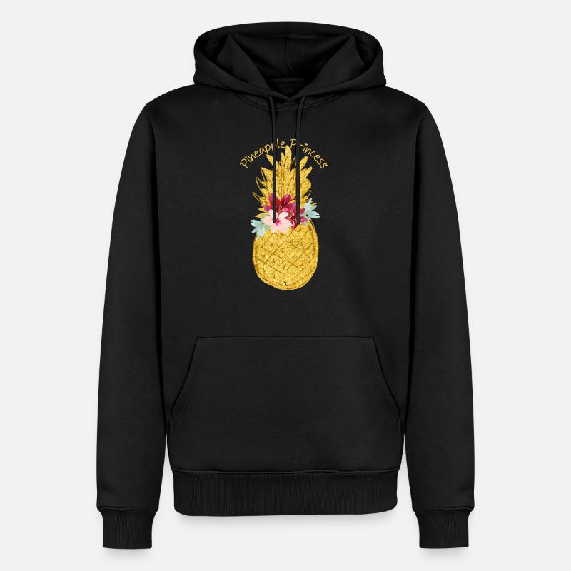 ananas princesse fleur d’ananas - Sweat à capuche Premium bio Homme - noir