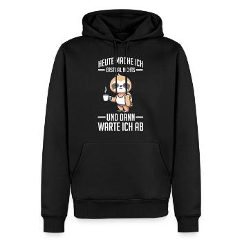 Faultier Heute Mache Ich Nichts Lustige Sprüche Fü - Männer Premium Bio Hoodie - Schwarz - Vorne - Nico (187cm)