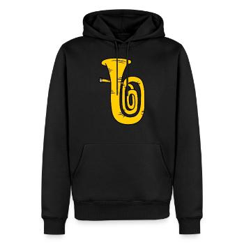 Tuba - Männer Premium Bio Hoodie - Schwarz - Vorne - Nico (187cm)