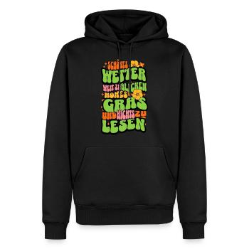Schönes Wetter - Männer Premium Bio Hoodie - Schwarz - Vorne - Nico (187cm)