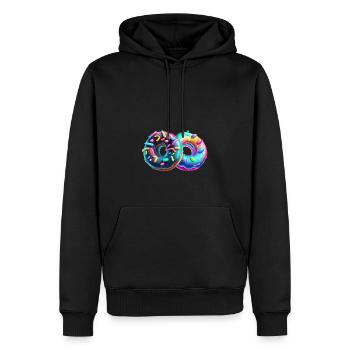 MEHR DONUTS - DONUTS - Männer Premium Bio Hoodie - Schwarz - Vorne - Nico (187cm)