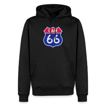 66 birthday - Männer Premium Bio Hoodie - Schwarz - Vorne - Nico (187cm)
