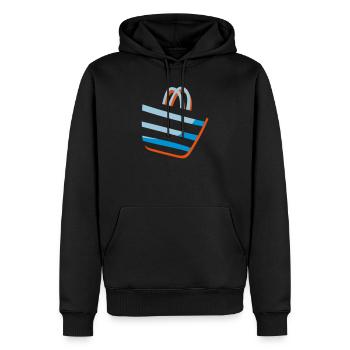 Sac de plage Clipart - Idée cadeau Logoidee - Sweat à capuche Premium bio Homme - noir - Devant - Nico (187cm)