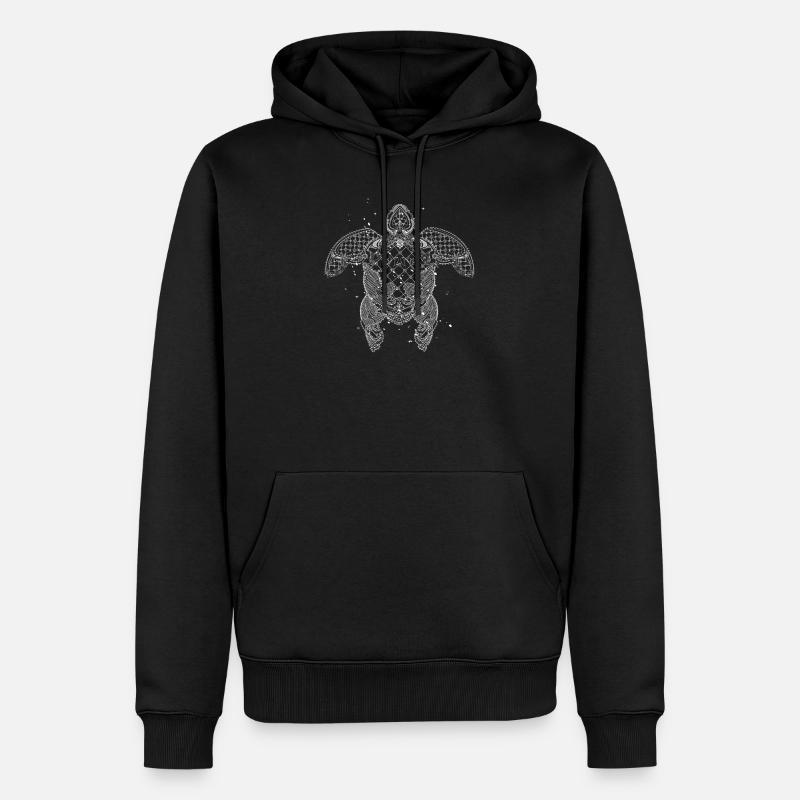 Une tortue d'eau faite de dentelle précieuse - Sweat à capuche Premium bio Homme - noir