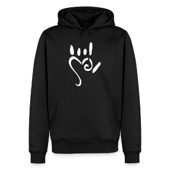 I love you finger alphabet - Men’s Premium Organic Hoodie - black - Front - Nico (187cm)