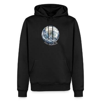 La pétanque - Sweat à capuche Premium bio Homme - noir - Devant - Nico (187cm)