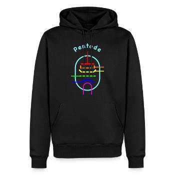 Pentode arc-en-ciel - Icône de tube à vide - Sweat à capuche Premium bio Homme - noir - Devant - Nico (187cm)