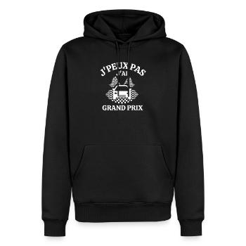 course automobile, circuit automobile, grand prix - Sweat à capuche Premium bio Homme - noir - Devant - Nico (187cm)