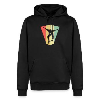 skate skateboarding symbol retro vintage Olli icon - Männer Premium Bio Hoodie - Schwarz - Vorne - Nico (187cm)