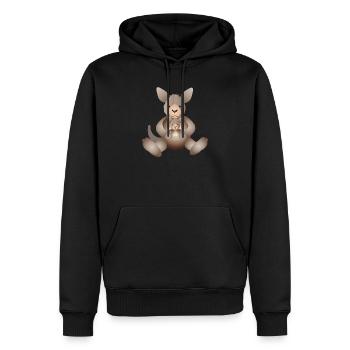 Maman kangourou avec une petite progéniture sucrée - Sweat à capuche Premium bio Homme - noir - Devant - Nico (187cm)