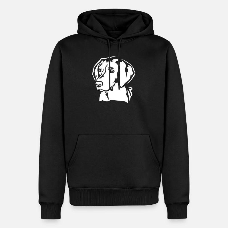 Magyar Vizsla Head « Black Edition » - Sweat à capuche Premium bio Homme - noir