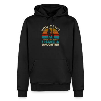 Fille Défenseur Coucher de soleil - Sweat à capuche Premium bio Homme - noir - Devant - Nico (187cm)