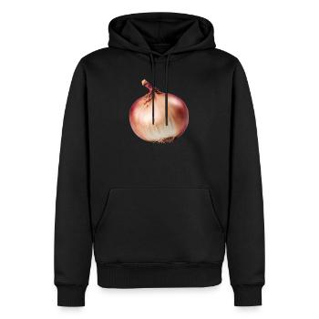 Magie de l’oignon - Sweat à capuche Premium bio Homme - noir - Devant - Nico (187cm)