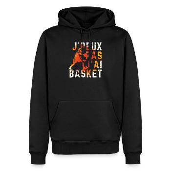 J peux pas j ai Basket - Sweat à capuche Premium bio Homme - noir - Devant - Nico (187cm)