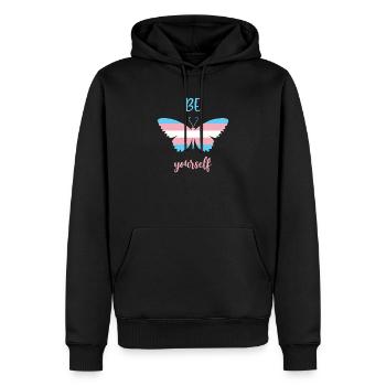 LGBT Pride Month - Be Yourself - Trans Power - Men’s Premium Organic Hoodie - black - Front - Nico (187cm)