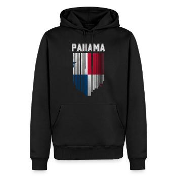 Drapeau panaméen, fierté panaméenne - Sweat à capuche Premium bio Homme - noir - Devant - Nico (187cm)