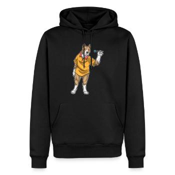 Pitbull Dart Dartpfeil - Men’s Premium Organic Hoodie - black - Front - Nico (187cm)