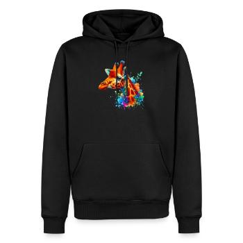 Girafe - Sweat à capuche Premium bio Homme - noir - Devant - Nico (187cm)