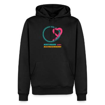 Roller coaster instead of everyday mania - Men’s Premium Organic Hoodie - black - Front - Nico (187cm)