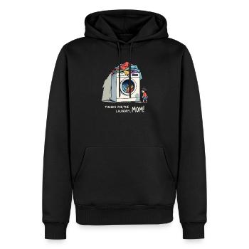 Merci pour la lessive, maman ! - Sweat à capuche Premium bio Homme - noir - Devant - Nico (187cm)