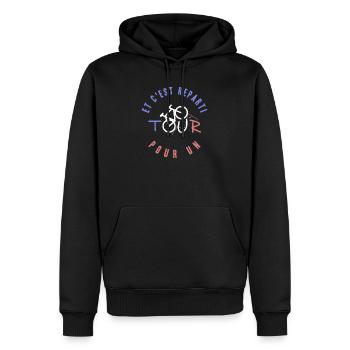 Et c'est reparti pour un tour - Velo Fan Passion - Sweat à capuche Premium bio Homme - noir - Devant - Nico (187cm)