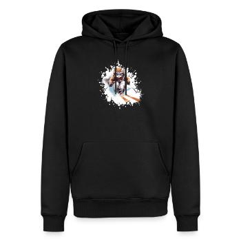 Cat Ski Skiing - Sweat à capuche Premium bio Homme - noir - Devant - Nico (187cm)