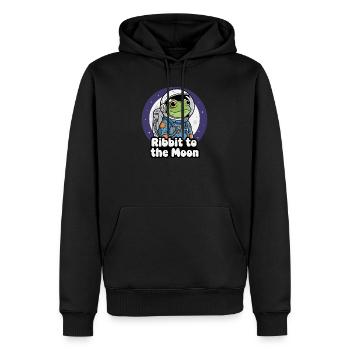 Frosch Astronaut Mondflug - Männer Premium Bio Hoodie - Schwarz - Vorne - Nico (187cm)