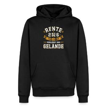 Rente 2026 Eine Legende Verläßt Gelände - Männer Premium Bio Hoodie - Schwarz - Vorne - Nico (187cm)