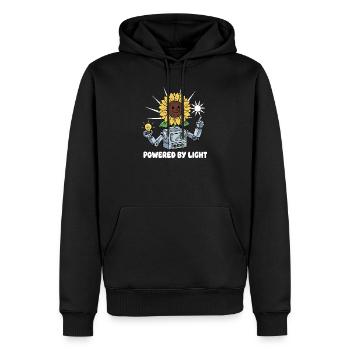 Sonnenblumenroboter Lichtideen - Männer Premium Bio Hoodie - Schwarz - Vorne - Nico (187cm)
