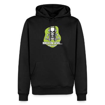 Gamer Skelett Noch Ein Level - Männer Premium Bio Hoodie - Schwarz - Vorne - Nico (187cm)