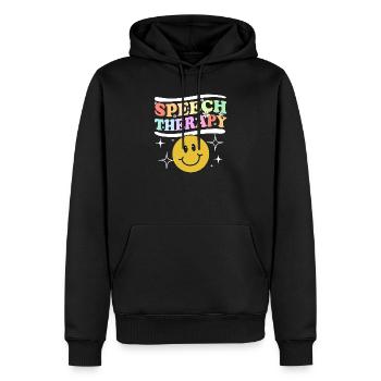 Speech Therapy Speech Therapist Speech Therapist - Men’s Premium Organic Hoodie - black - Front - Nico (187cm)