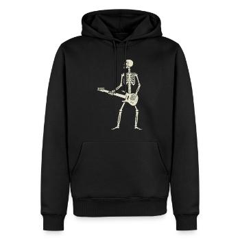 Squelette drôle jouant de la guitare Fans de rock and roll - Sweat à capuche Premium bio Homme - noir - Devant - Nico (187cm)